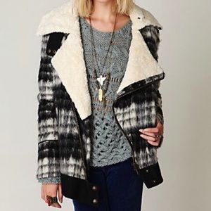 Free People Plaid Sherpa Jacket